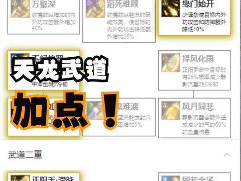 天龙八部怎么进阶技能